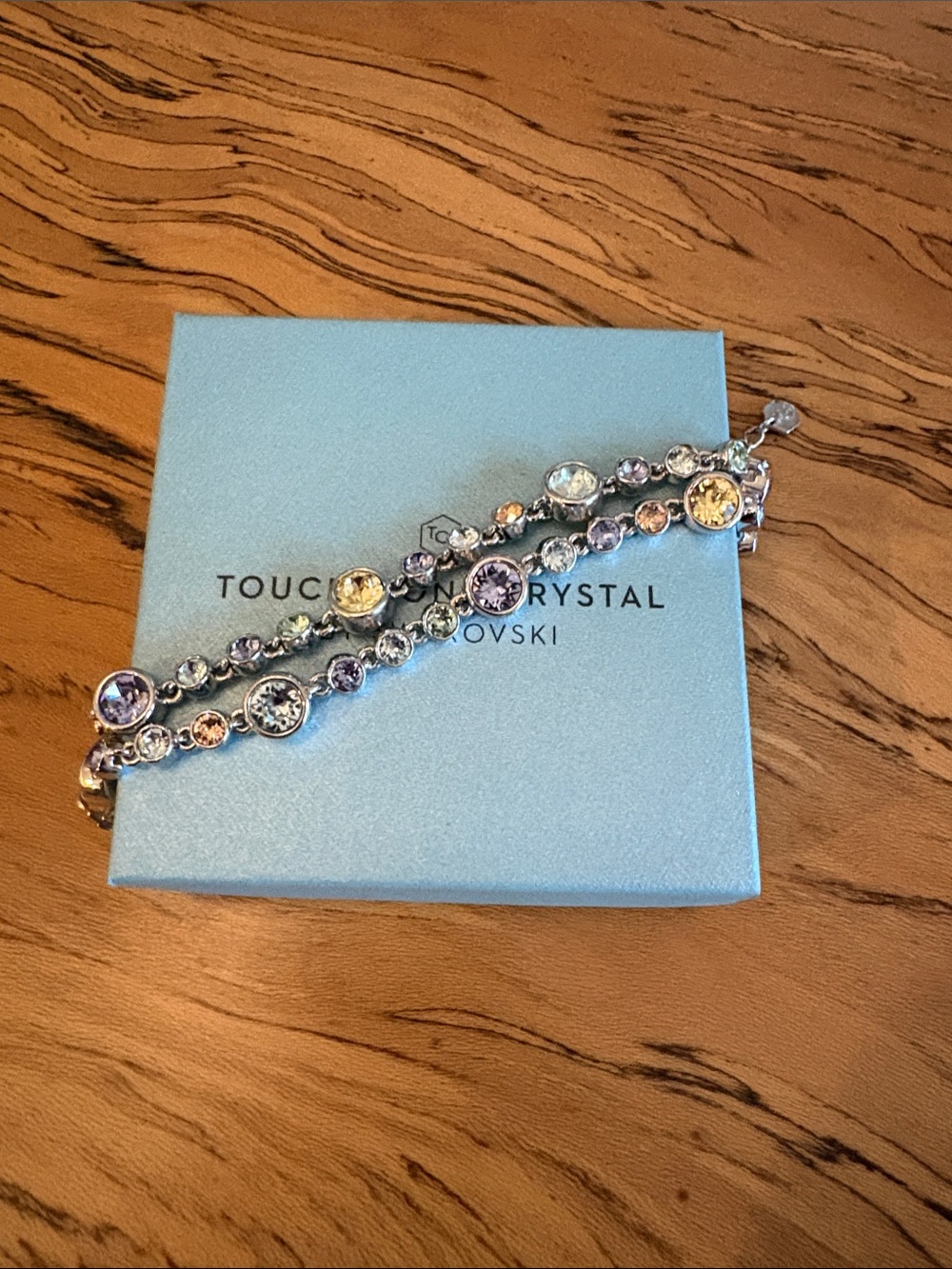 Swarovski Touchstone Multicolor Pastel Crystal Double Tennis Bracelet